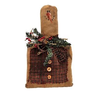 Rustic Snowman w Garland-Cozy Farmhouse Christmas Decor-Primitive Holiday Charm
